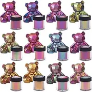 Bilnins Chameleon Mica Powder 12 Color Shift Mica Powder, Holographic Glitter for UV & Epoxy Resin Supplies, Eyeshadow, Acrylic Paint, Nail Decor, Slime, Soap Making, Candles, Bath Bombs, Cosmetics