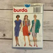 Burda 4307 Sewing Pattern Dress Sweetheart Neckline Jacket Size 10-22 UNCUT