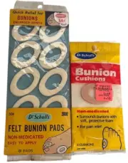 Vintage Dr. Scholl’s Bunion Cushions~Pads~2 Pkgs~1989 & Older~NIP~Prop/Display