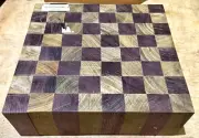 ONE BEAUTIFUL CHECKERBOARD LAMINATED WOOD BLANK WOOD LUMBER 12" X 12" X 4" LS
