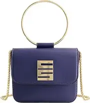 [Concept One] Christian Siriano New York Women's Crossbody Bag Purse, Mini Flap Shoulder Handbag with Ring Handle and Chain Strap