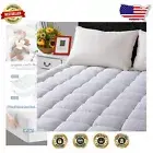 King Size Cooling Mattress Pad - Soft Cotton Quilted Protector with Deep Pocket