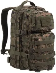 MIL-TEC Assault Backpack, Digital Woodland Camo, 20L, 14002071 Daypack