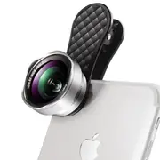 LQ-046 2 in 1 Phone Camera Lens Kit Wide Angle Lens and 15x Macro Lens for Smartphone SLIVER COLOR