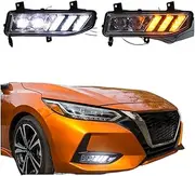 2Pcs Compatible With Nissan Sentra Sylphy 2019 2020 LED Daytime Running Light Car Accessories 12V DRL Fog Lamp Decoration(White yellow blue)