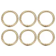 6Pcs Spring O Rings 1 1/4" Round Trigger Snap Hook Circle Gold Key Ring Clip