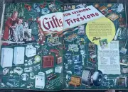VINTAGE 1947 2 PAGE FIRESTONE CHRISTMAS GIFT ADVERTISEMENT TOYS BICYCLE TRAINS G
