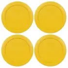 Pyrex 7200-PC 2 Cup Butter Yellow Round Plastic Storage Lid 4PK for Glass Bowl
