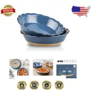 10-Inch Oven Safe Ceramic Pie Dishes - Fluted Edge Design for Perfect Crusts