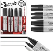 Sharpie Permanent Markers Variety Pack, Featuring Fine, Ultra-Fine, and Chisel-Point Markers, Black, 6 Count