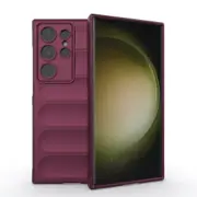 For Samsung Galaxy S24 Ultra Case, Wavy Shield, Grippy Shielding Cover, Wine Red