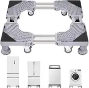 Adjustable Fridge or Washing Machine Base Stand with 360 degree Free Rotation | Double Wheels with Adjustable Length & Height