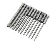 11pc Torx Screwdriver Bit Set 100mm Long T6-T40 Star Head Temper Proof Security