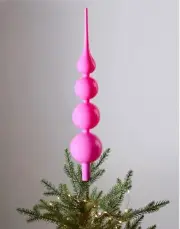 Anthropologie Pink Glass Bubble Tree Topper ~ NEW
