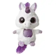 Aurora YooHoo & Friends VIOLET UNICORN White and Purple 5" Plush