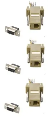 3x PCS DB9 Female to RJ12/RJ11 Modular 6P6C 6 Wires Adapter Converter Telephone