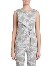 Santorelli Star Linen-Blend Blouse