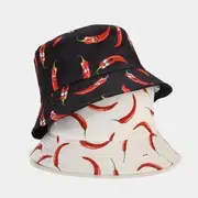 Chili Print Bucket Hat Black - One Size