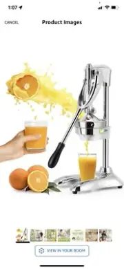 Manual Juicer Hand Press Professional Citrus Juicer Countertop Metal