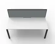 RAPIDLINE DELUXE PROFILE LEG WORKSTATION With Screen 2 Person Double Sided W1200 x D750 x H730mm (per user) White Top Black Frame
