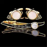 [TOBILE] Shell Cuff Links Necktie Clifor Tie Pin for Mens Tie Bars Cufflinks Tie CliSet Cufflinks Guests
