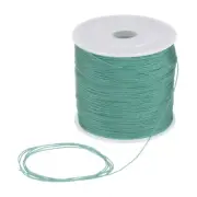 0.6mm Nylon Satin Cord 164 Yards Bracelet String Beading Thread, Blue Green
