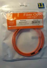 3.3 ft. QVS Fiber Optic LAN Patch Cord MultiMode UPC connectors with dust cap