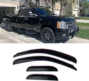 Side Window Wind Deflector, 4pcs in-Channel Rain Guards Set, Window Visor fit for 2007-2013 Chevy Silverado/GMC Sierra 1500,2007-2014 2500HD/3500HD with Extended Cab 194040