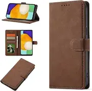 [YocoverTech] Case for Samsung A54 5G Wallet Case,for Galaxy A54 5G Case[6.4"] Retro Matte PU Leather Wallet Flip Cover with RFID Blocking Card Slots Magnetic Closure Kickstand Cover-Brown