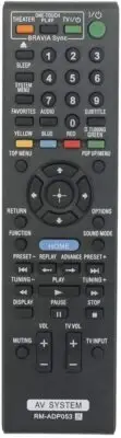 Replace Remote Control RM-ADP053 fit for Sony Blu-ray DVD Player