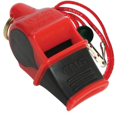 RED/BLACK Fox 40 SONIK BLAST CMG Whistle Official Coach Safety - FREE LANYARD