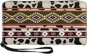 [Wanyint] PU Leather Walle Fall Autumn Halloween Christmas Festival Decoration, Aztec Cow Print Red Beige, Medium