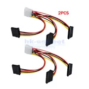 4 Pin IDE Molex to 3 Serial ATA SATA Power Splitter Extension Cable Connector 2X