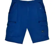 Cross Hatch Blue Cargo Men's Cotton Casual Shorts Black Lable Size 38W NEW