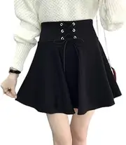 [Generic] Gothic Plaid Mini Skirts for Womens Short High Waist Plaid Skirts
