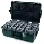 Trekking Green & Black Pelican 1595 Air case. With dividers & lid org.
