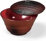 J-Kitchens TA Bamboo Shaped Bowl (Soup Bowl, Bowl, Wan, Lacquerware) (Large) Soot Takeuchi Vermilion (Lid) 4.5 x 4.5 x 3.4 inches (11.5 x 11.5 x 8.7 cm), Heat Resistant ABS Resin, Made in Japan,