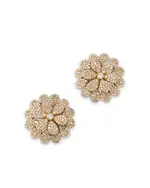 Bloomingdale's Diamond Pave Flower Stud Earrings in 14K Yellow Gold, 1.50 tcw