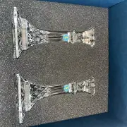 Pair Of Waterford Lismore 8" Candlestick Holders NEW with Stickers - with box