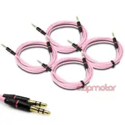 4X 3.5MM AUX AUXILIARY STRAIGHT AUDIO CABLE PINK FOR NOKIA LUMIA 920 Q10 Z10 Z30