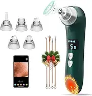 Blackhead Remover Pore Vacuum with Camera Blackhead Pore Remover Tool for Women & Men Pore Cleaner LED Display Visible Black Head Remover Suctioner with 5 Heads Heat Face Vacuum Pore Cleanser