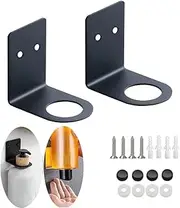 [BiJun] Soap Bottle Dispenser Holder Wall Mounted, Hand Pump Bottles Dispenser Stand Hanging Rack Shampoo Standing Shelf Storage Holder Bracket for Bathroom Kitchen (Black 2 Pack)