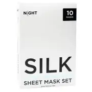NIGHT Hyaluronic Acid Anti-Aging Silk Sheet Masks, 10-pack