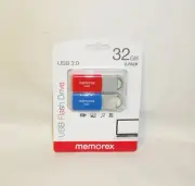 Memorex 32GB USB Flash Drives 2.0 2 Pack
