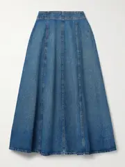 [Ulla Johnson] Ulla Johnson - The Uma Denim Midi Skirt - Blue - US2 US 2 Blue
