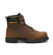 Men's Caterpillar Second Shift Waterproof Soft Toe Work Boot Dark Brown P51086