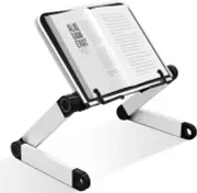 Adjustable Book Stand Holder w/ Clips Multi-Angle Tray for Textbook Recipe Table