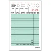 1 Part Server Pad Guest Checks, Table Diagram GC3516, 100 Books