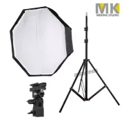 80cm Octagon Softbox Umbrella Flash Photo Studio + 2m Light Stand +B Bracket Kit