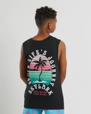 [Skylark] Skylark Boys' Paradiso Muscle Tank Top in Black Size 14 14 Black